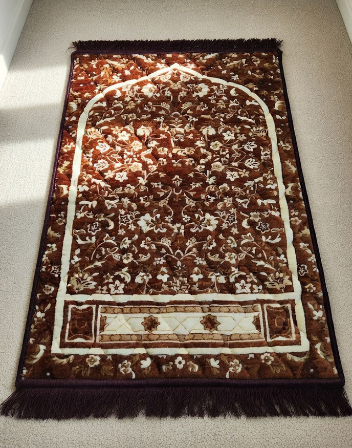 Brown Quilted Soft Prayer Mat