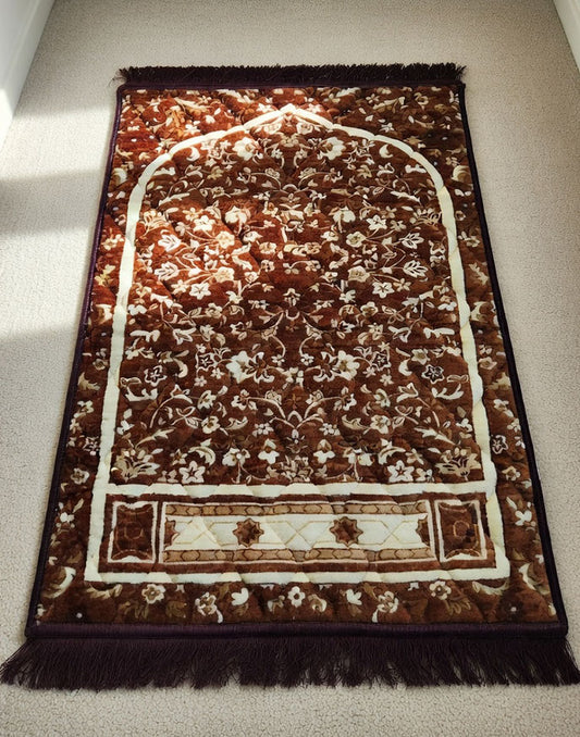 Brown Quilted Soft Prayer Mat