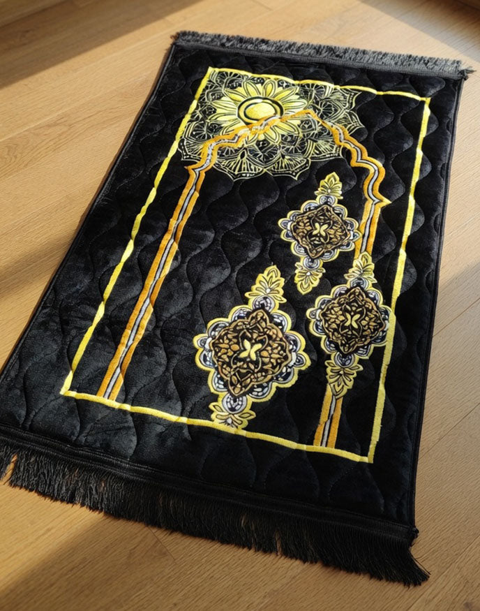 Black Quilted Soft Prayer Mat