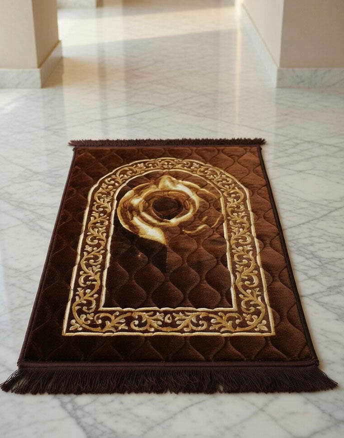 Brown Quilted Soft Prayer Mat