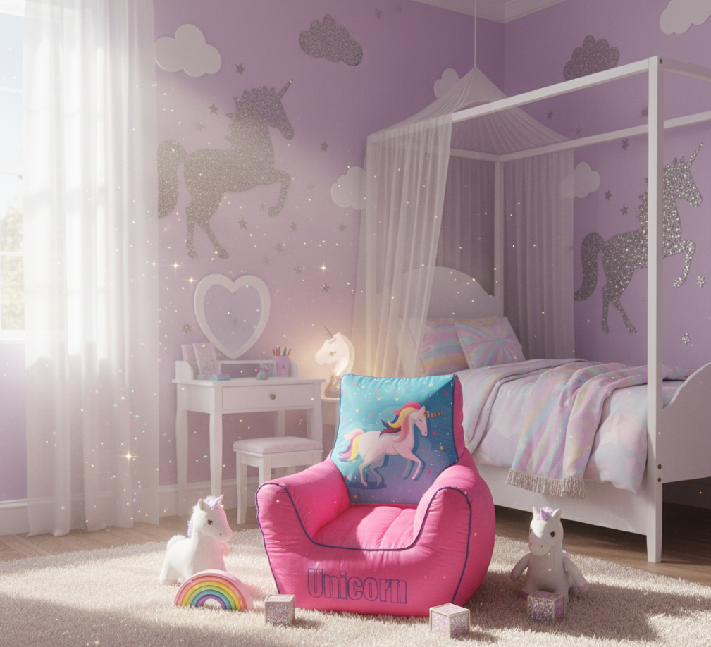 Cute Unicorn Cozy Bean Bag for Kids