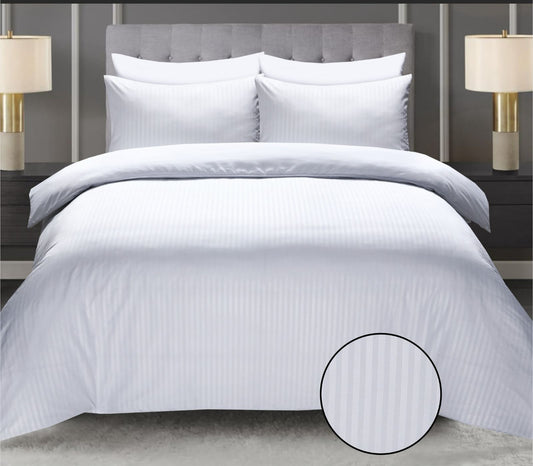 White Cotton Satin 6 Pieces Duvet Cover Set