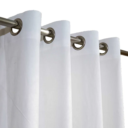 Luxury White Velvet Eyelet Curtain
