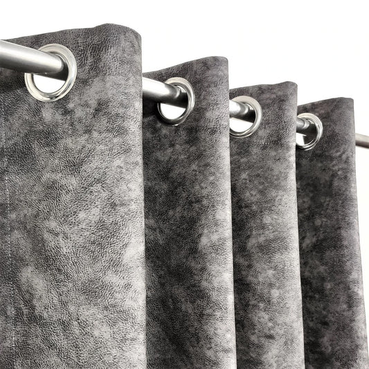 Grey Shaded Velvet Curtain