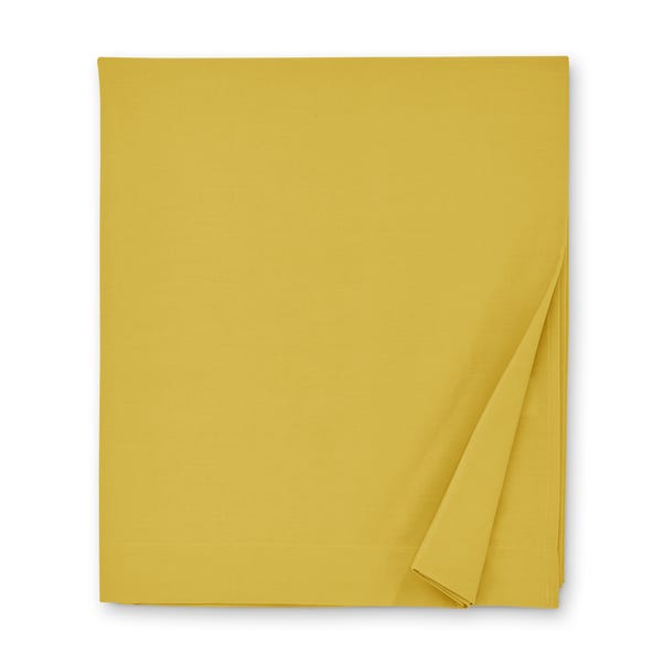 Yellow Ochre Pure Cotton Flat Sheet