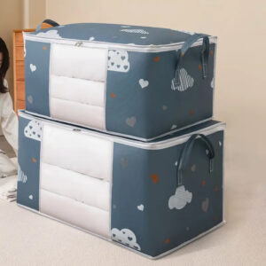 Navy Blue Foldable Large Capacity Clothes & Bedding Storage Bag