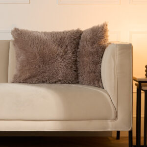 Soft Fluffy Fur Cushion Covers - Brown